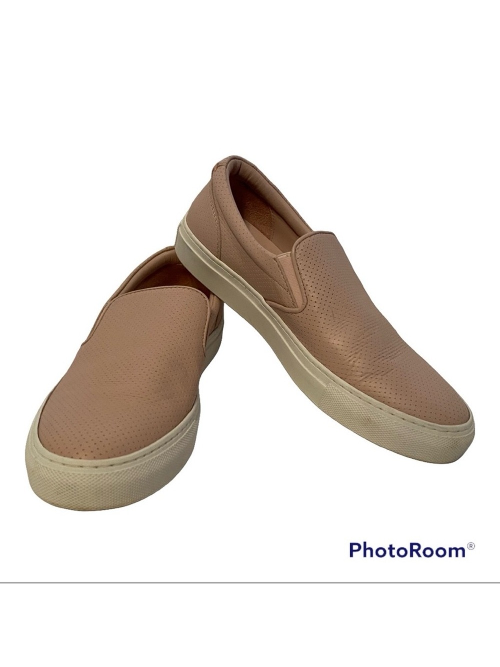 GREATS SHOES SNEAKERS BLUSH PINK PERFORATED LEATHER THE WOOSTER SLIP ON Size 8